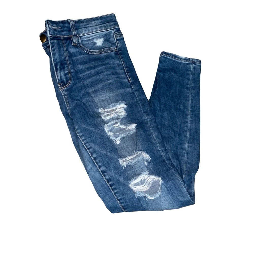 American Eagle Size 4 Distressed Medium Wash Skinny Jeans